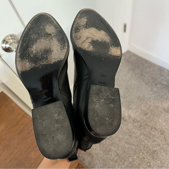 Alexander Wang Anouck Chelsea Bootie Black Leather Gray Stitch Size 35.5/ US 5.5 - Picture 8 of 16